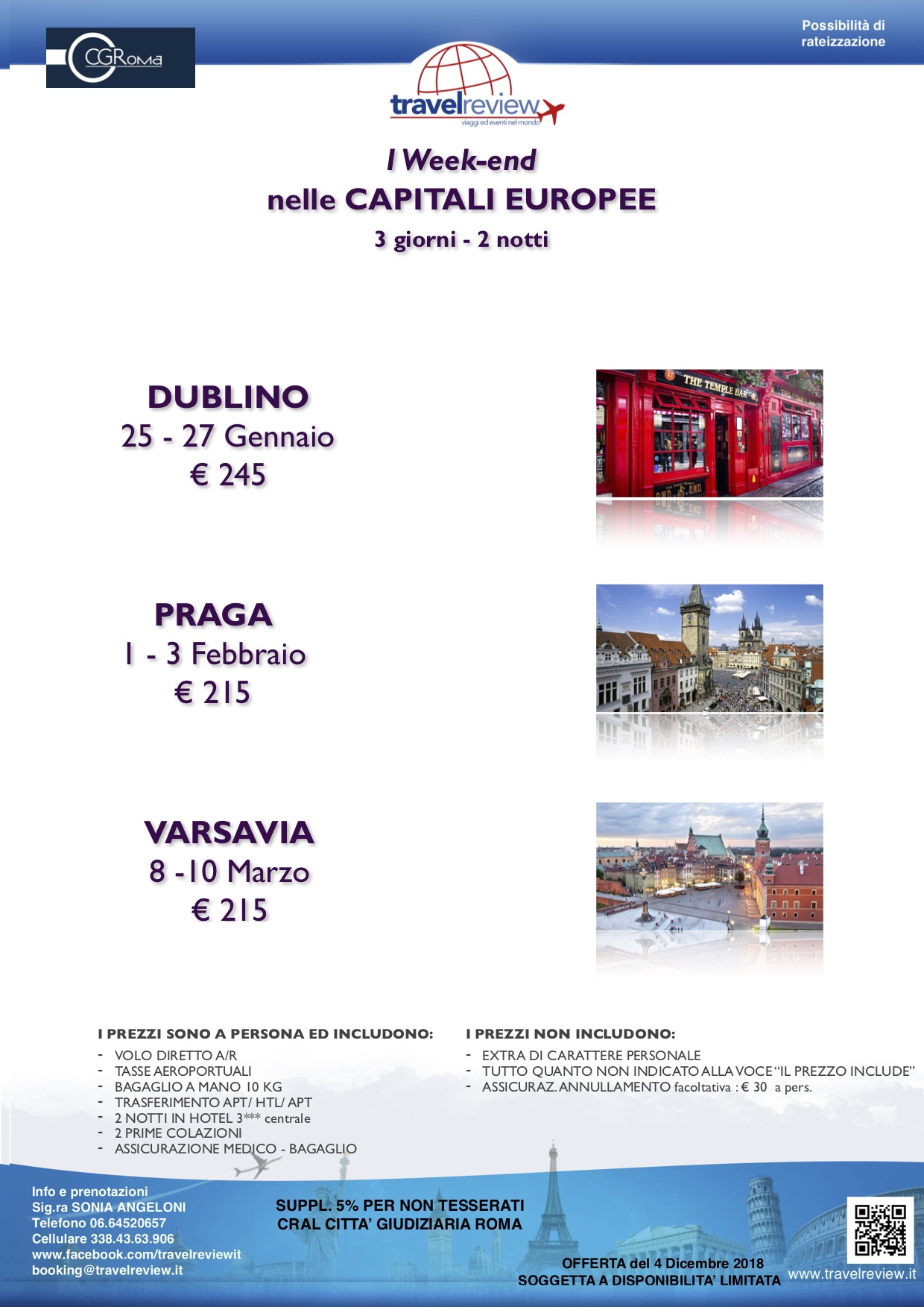 WEEKEND nelle CAPITALI EUROPEE 2 NOTTI CRAL CIGIRO