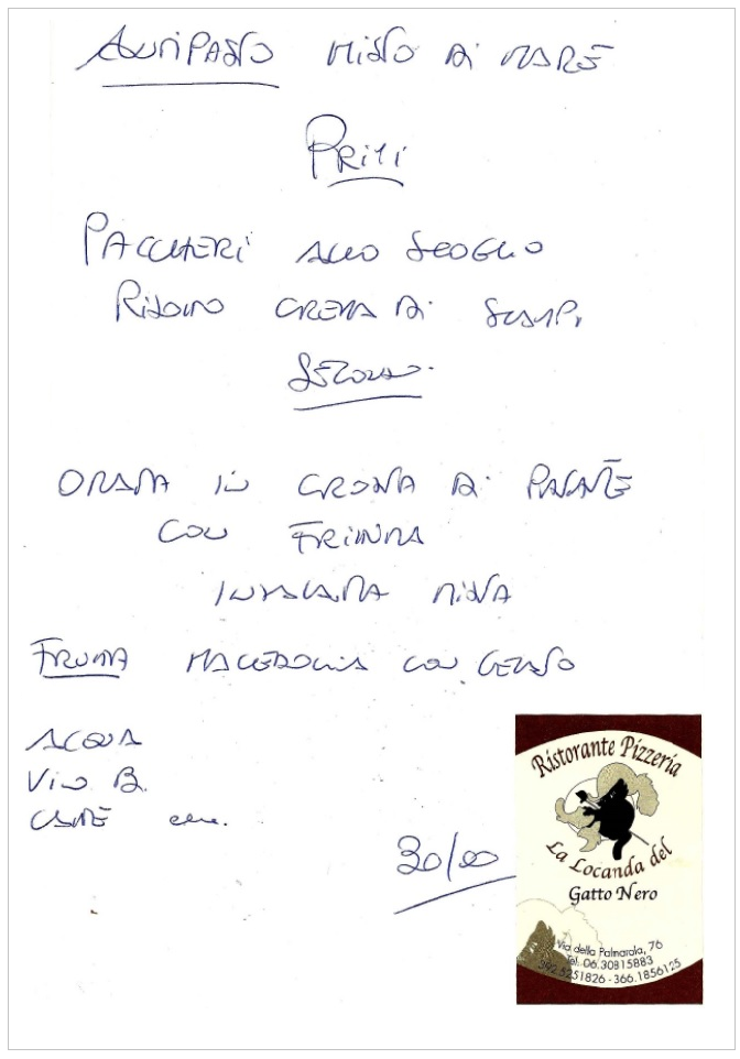 gatto nero menu