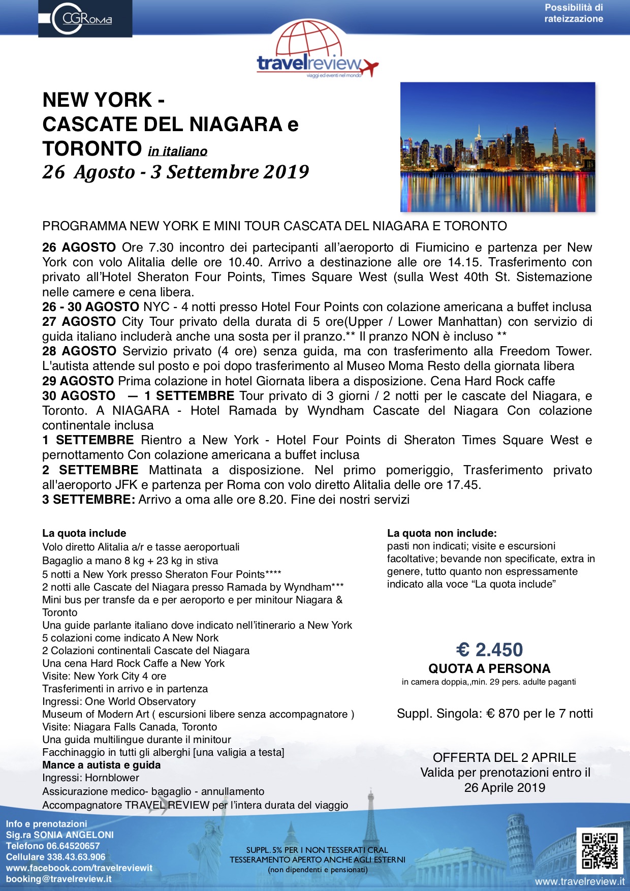 NEW YORK NIAGARA E TORONTO