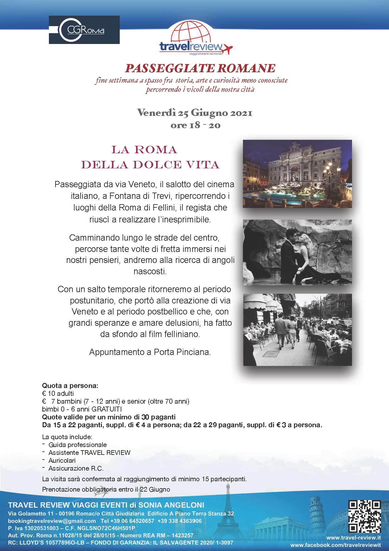PASSEGGIATE ROMANE LA DOLCE VITA 25.06