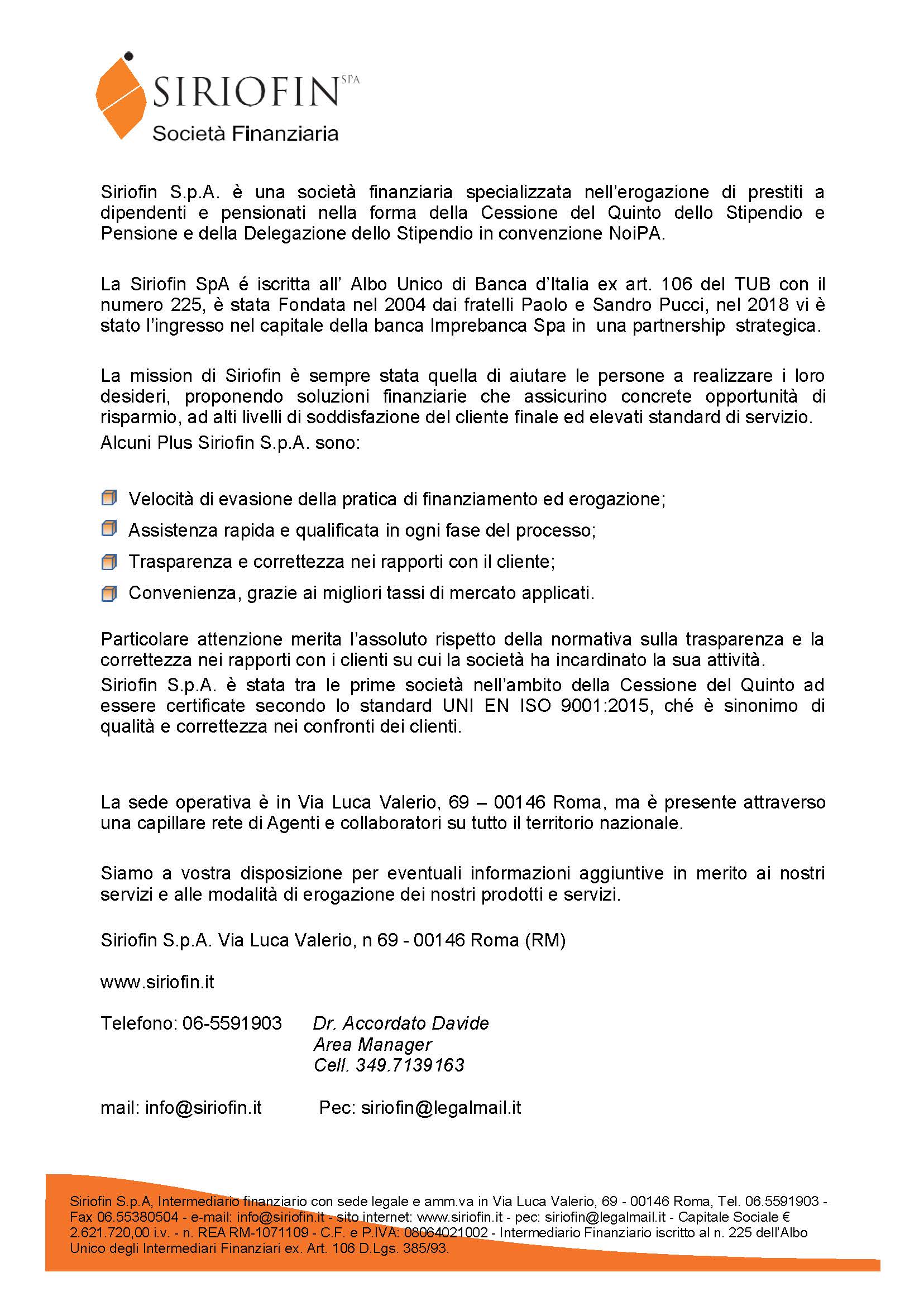 Presentazione Siriofin Spa Pagina 2